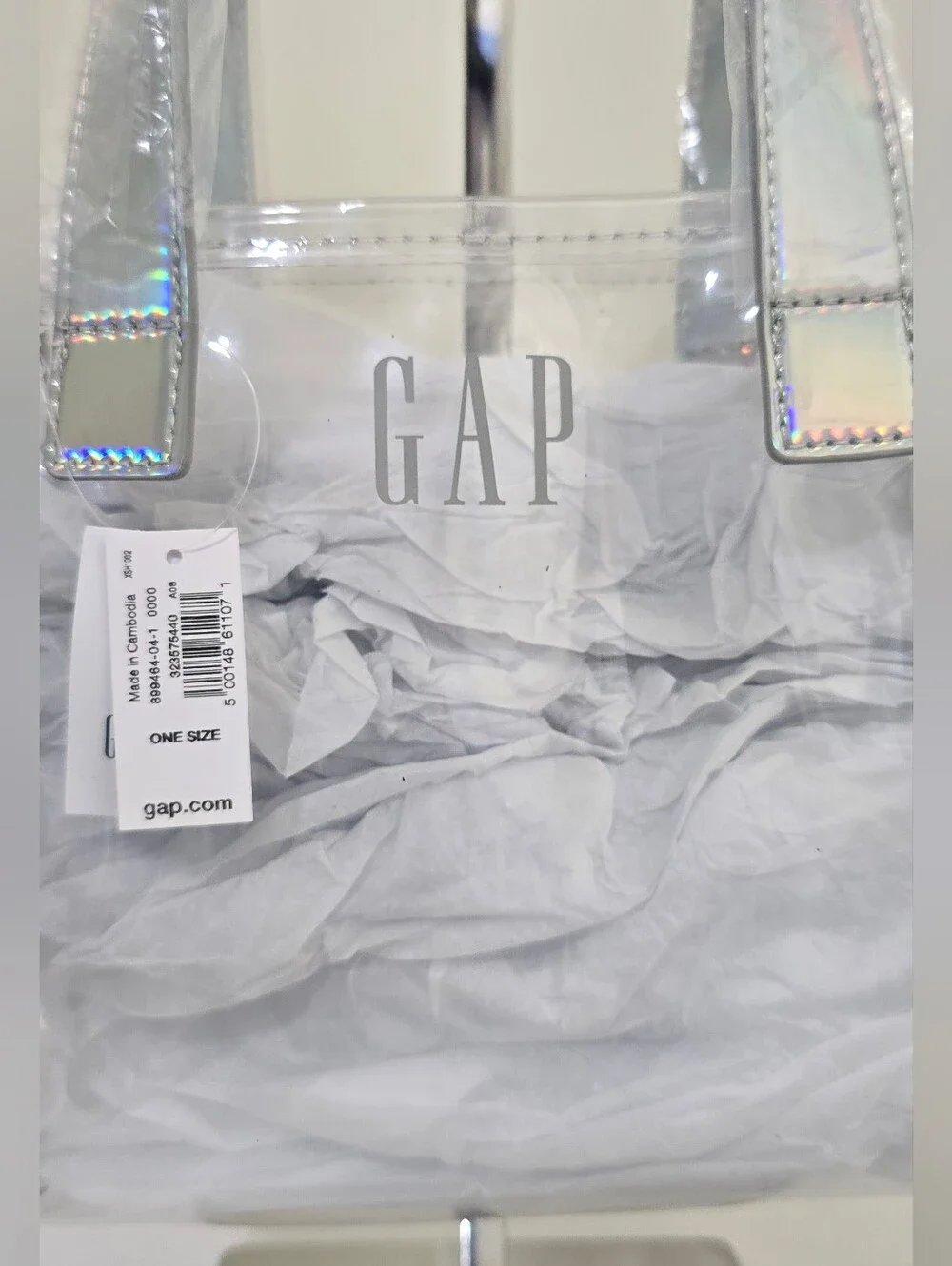 brand new GAP Jelly Logo Mini Tote Purse Clear Iridescent Shimmer Kids Toddlers